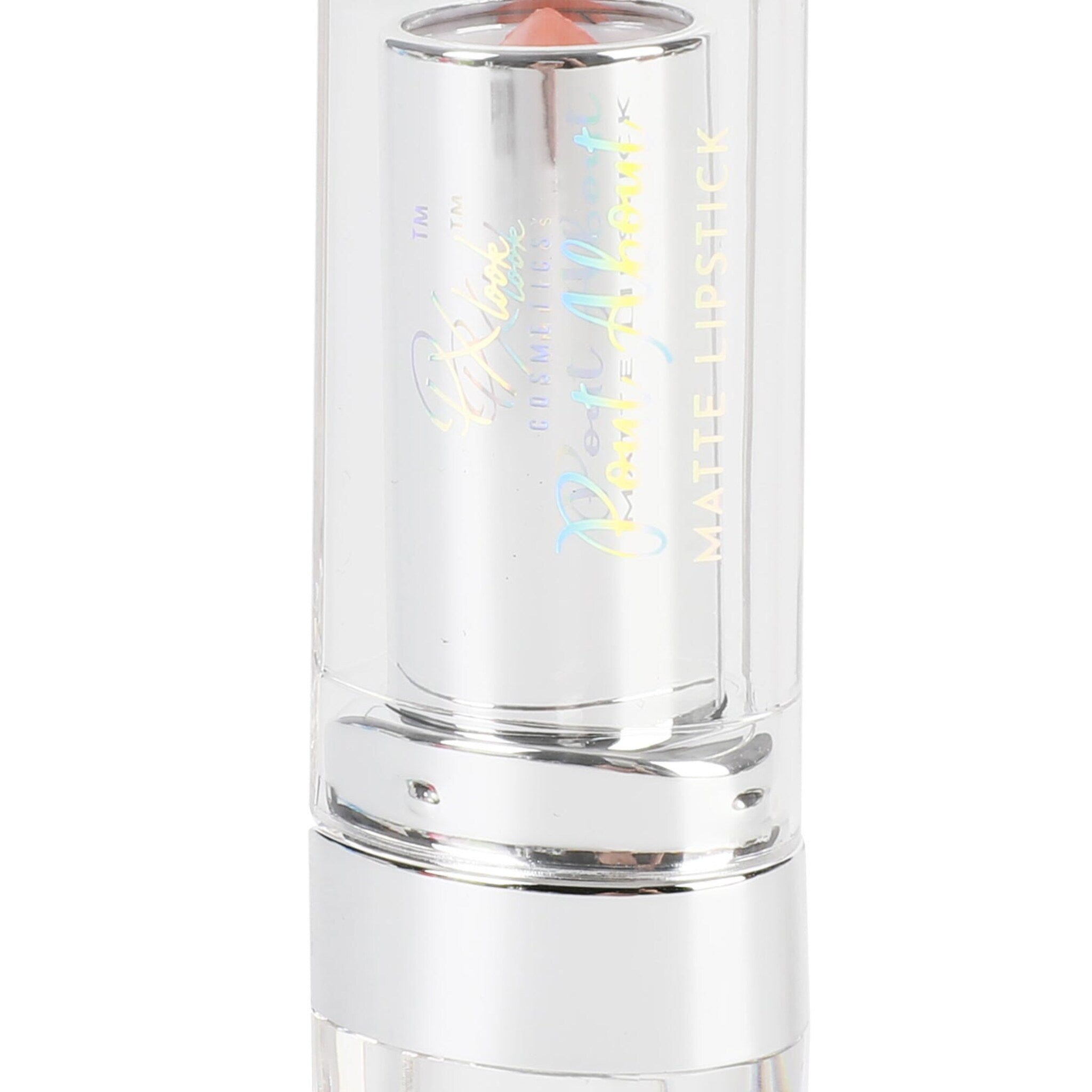 PXLOOK lipstick in sleek black tube with gold trim, displayed open to reveal creamy bullet
