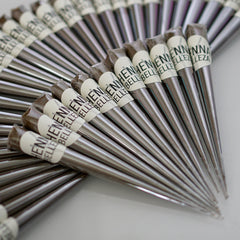 Henna tubes, silver and brown conical tubes, "HENNATUBEN" label visible