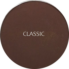 Side view of matte classic eyeshadow compact showcasing smooth texture and neutral-toned powder