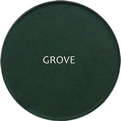 Side view of matte eye shadow compact showing square pan with deep bronze powder
