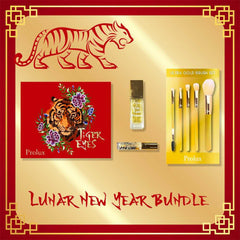 Eye makeup bundle with red, gold, and tiger design, Prolux brand Lunar New Year theme