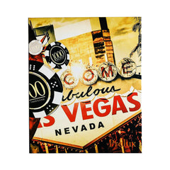 Las Vegas sign with red and black text on a yellow background, Nevada state sign, Prolux brand
