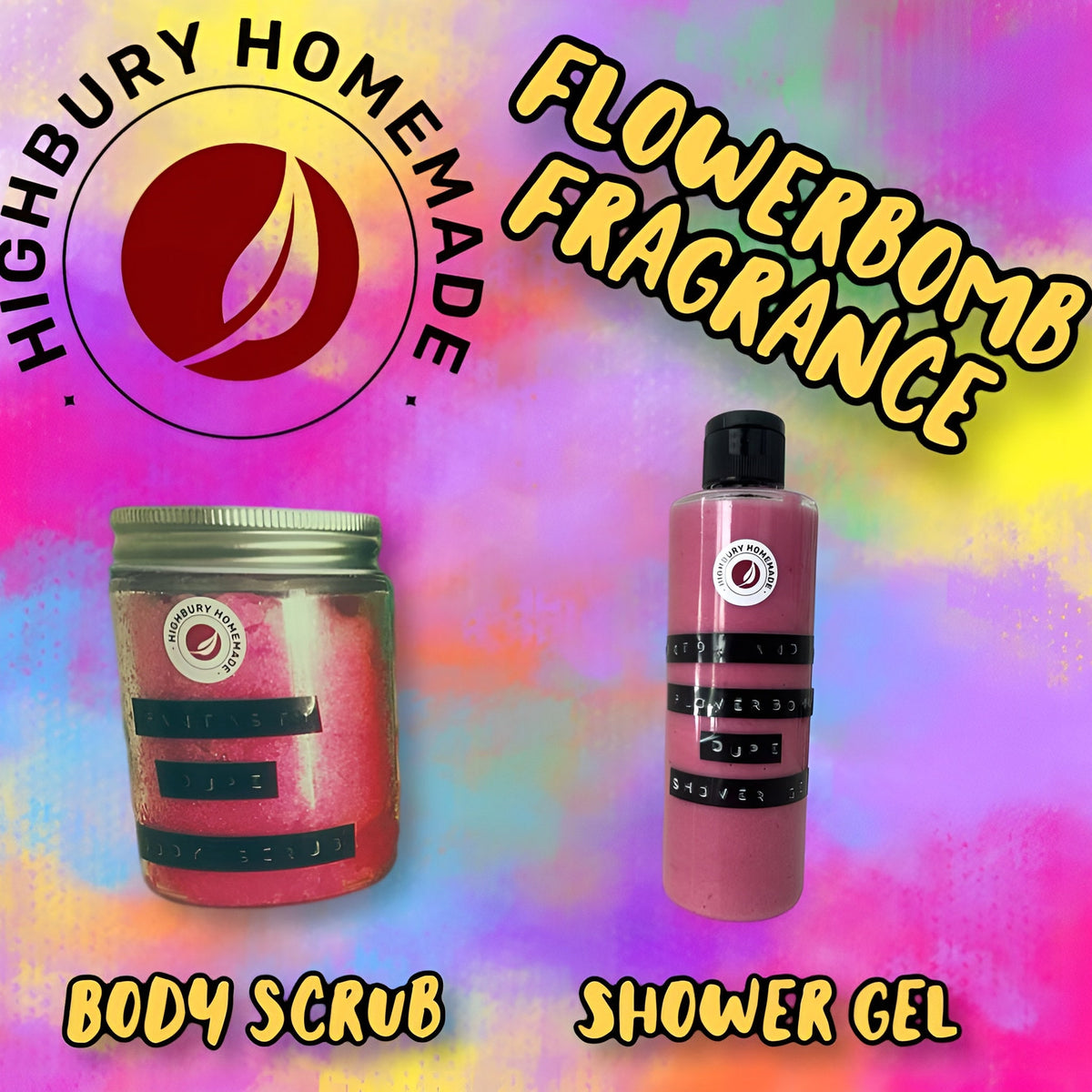 Main product view of Vegan Body Wash  Scrub Duo with Flowerbomb Fragrance  Self-Care