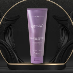 Close-up of pearlescent amino acid cream with rich texture in sleek white jar, showcasing hydration-focused formula