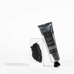 Volcano peeling mask, silver tube, black mask sample, RR brand name visible