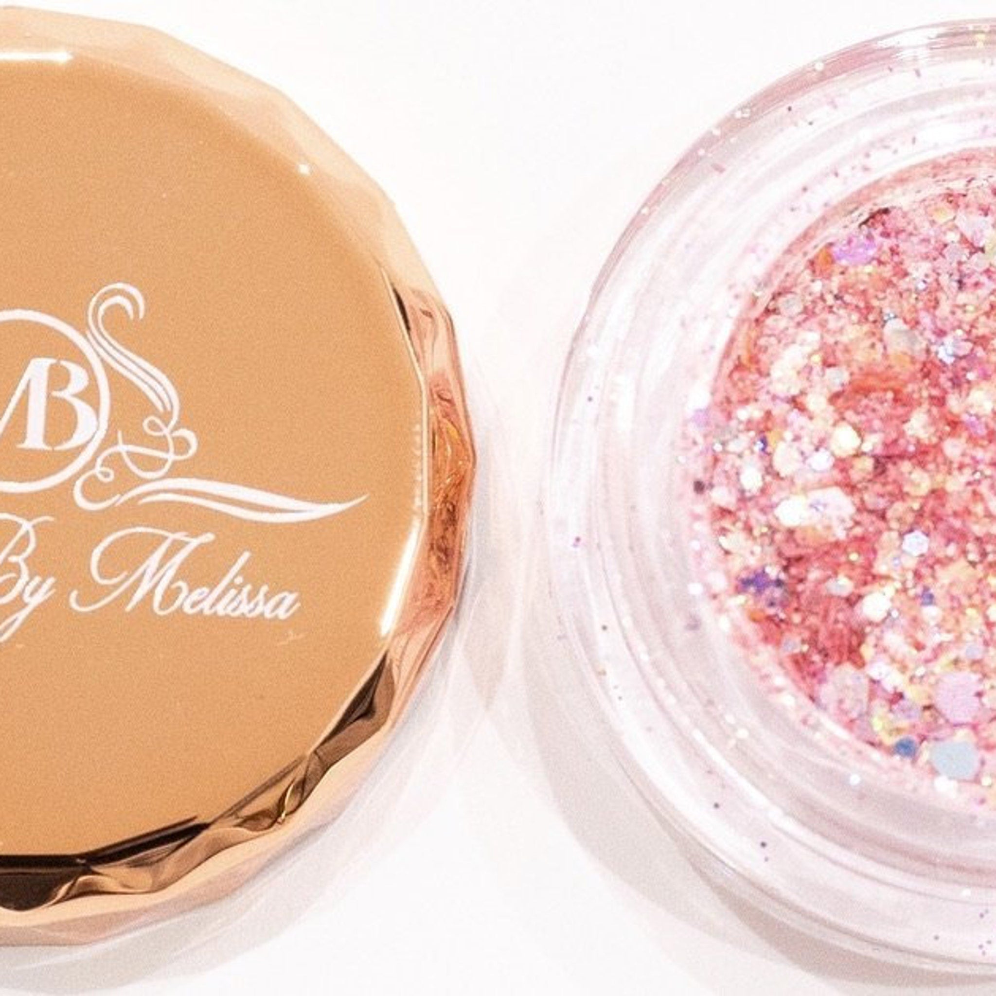 Alternative angle of Pink Glitter Eyeshadow by On Pointé