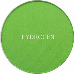 Side view of matte hydrogen eyeshadow compact showing smooth texture and rich pigment in neutral taupe shade