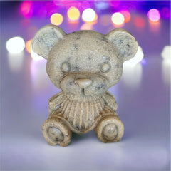Acne Face Wash teddy bear shaped beige soap with textured surface and round eyes