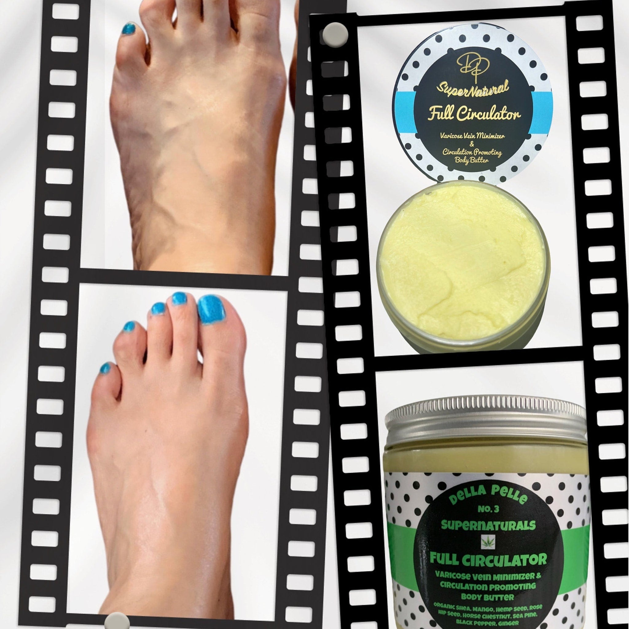 Close-up of rich, ivory body butter in a minimalist white jar with subtle sheen on fingertips