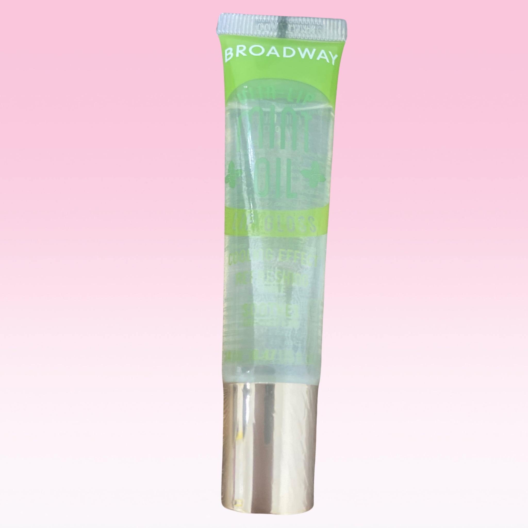 Broadway Vita Soft lip oil in green and clear tube with silver base