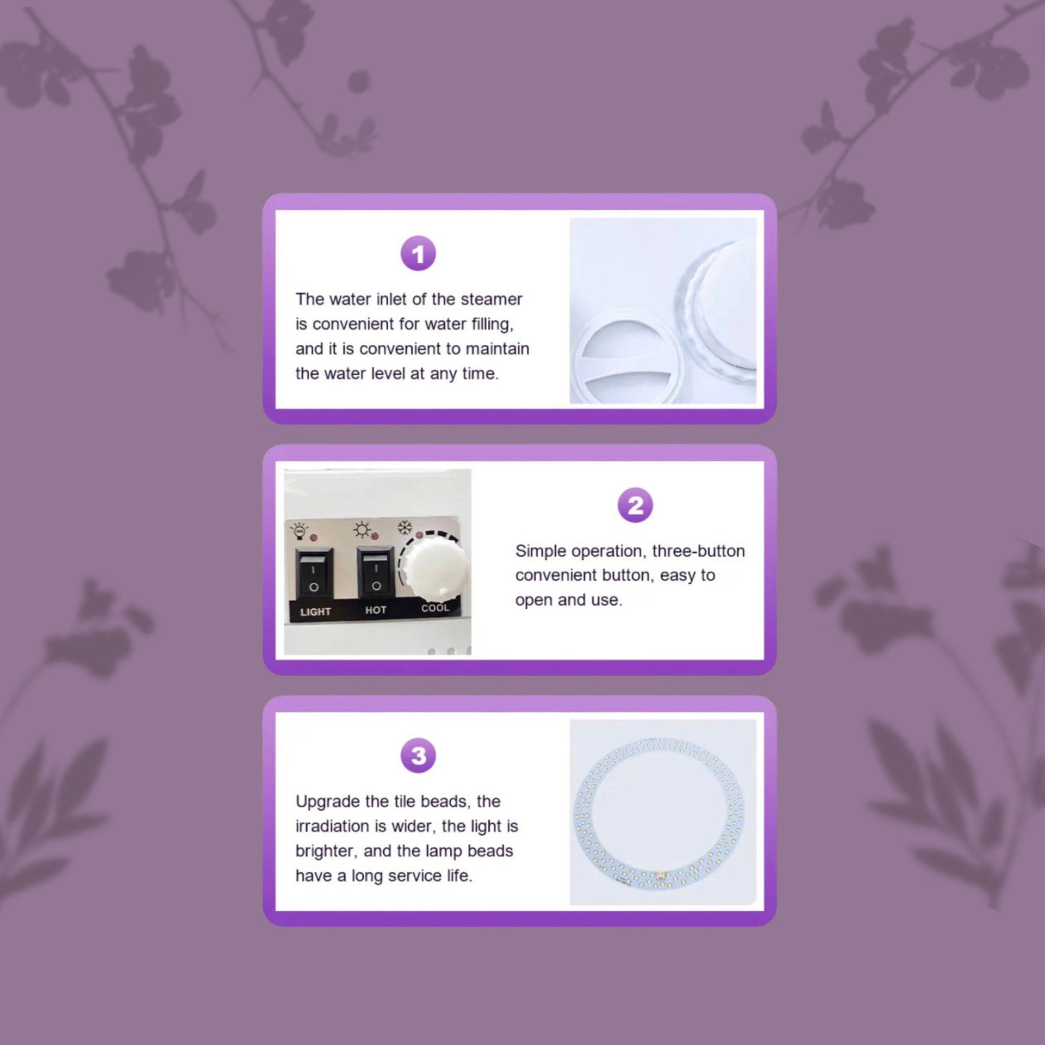 Packaging view of 3-in-1 Facial Steamer for Glowing Skin Care