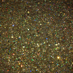 Close-up of True Gold Glitter Eyeshadow pot showing intense metallic shimmer and fine golden sparkles