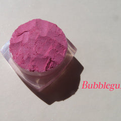 Soft sheer pink loose mineral eyeshadow in bubblegum shade with vegan, cruelty-free formula