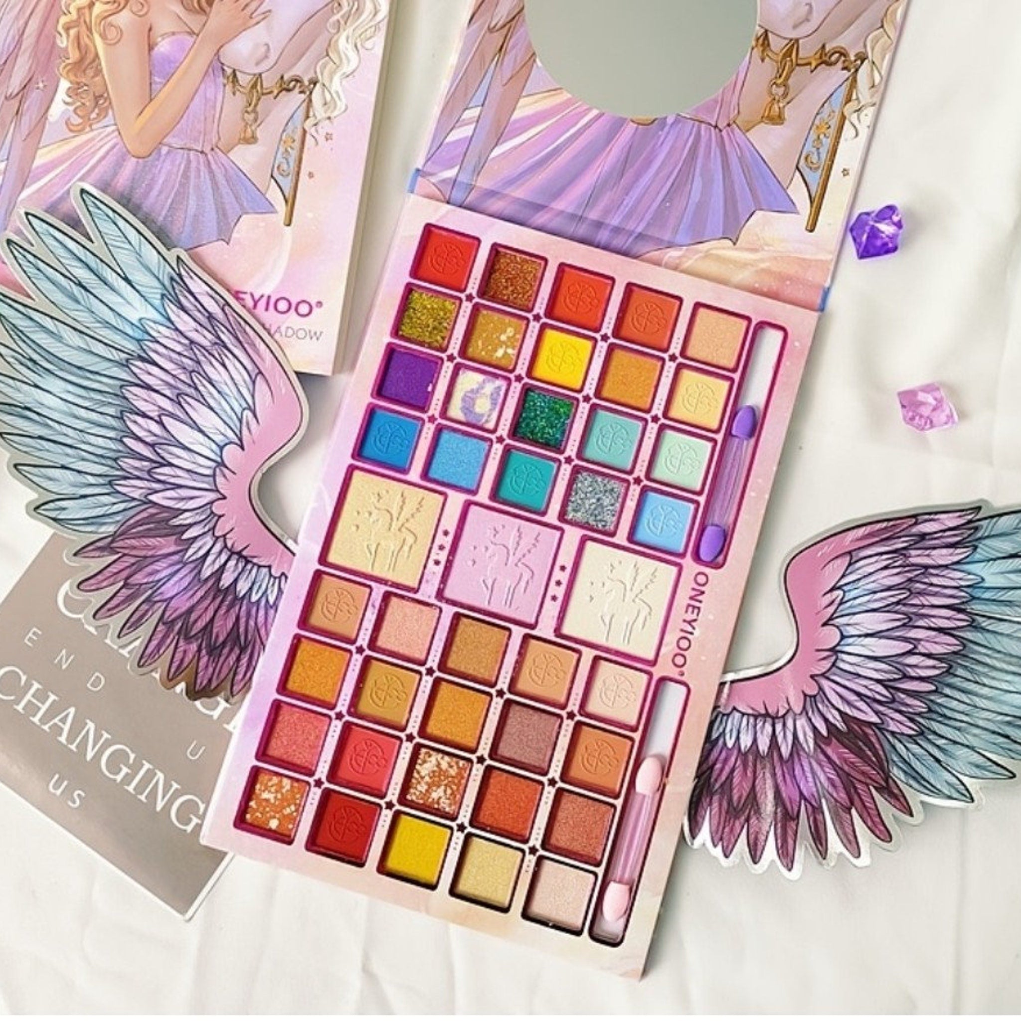 Detailed close-up of Angel Wings Eyeshadow Palette
