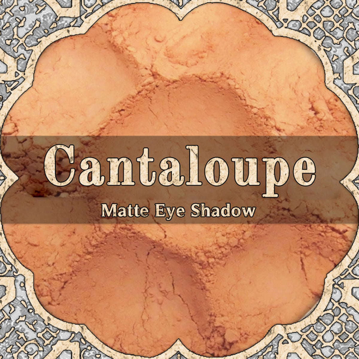 Matte cantaloupe orange eyeshadow pan with smooth powder texture in compact packaging