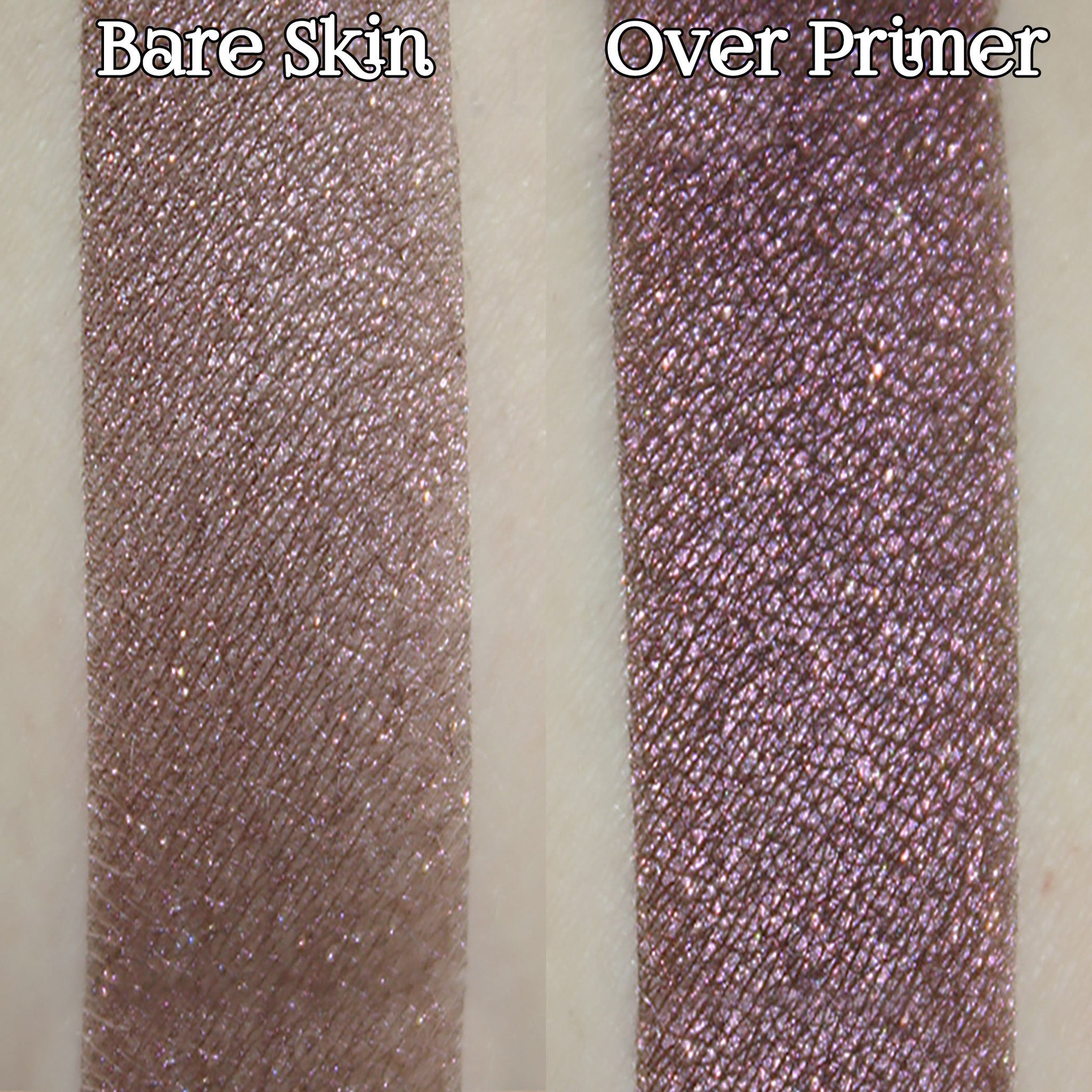 Hand applying dark magenta pink and plum shimmer loose powder eyeshadow with a brush for a goth romantic look