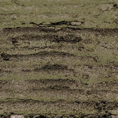 Hand applying shimmering deep olive green and copper duochrome loose powder eyeshadow with fingertip
