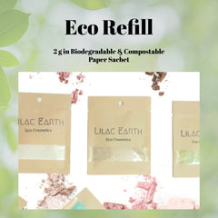 Hand applying sheer pale pink vegan mineral eyeshadow with fingertip for soft, natural look