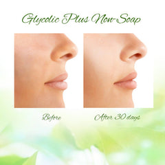 Skin comparison showing side profiles of faces, before and after, with pale skin and lips, white background