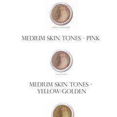 Powder makeup in beige and brown tones, in a clear jar, BORNE 07 COSMETICS