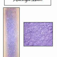 Side view of Amethyst Moon pastel lavender eyeshadow pan with soft matte finish and reflective purple undertones