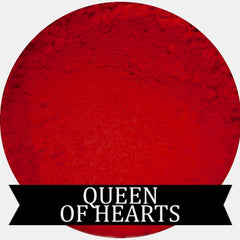 Queen of Hearts matte red eye shadow in compact case with gold detailing and brand logo