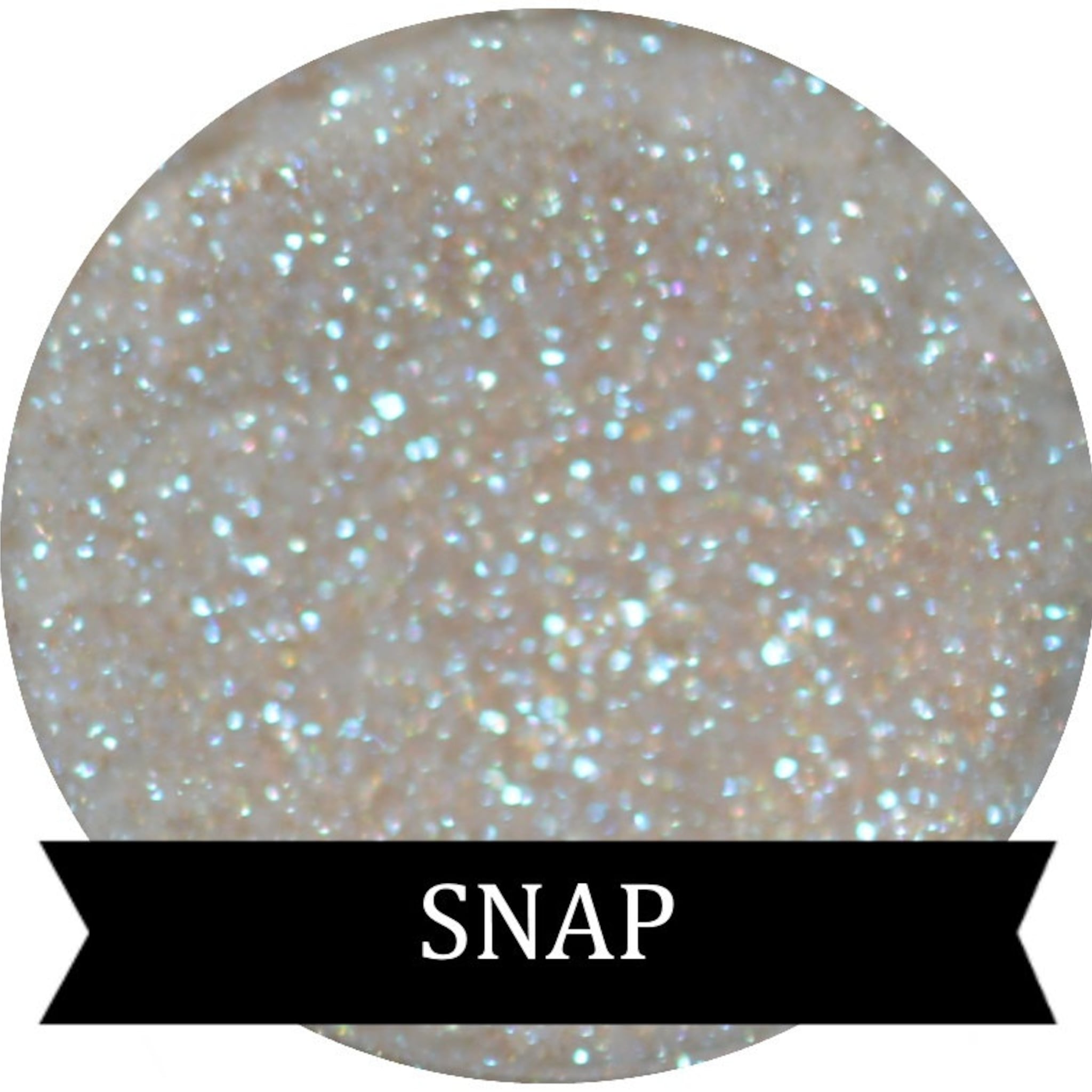 Close-up of Natural Glitter Snap Eyeshadow palette showing shimmering neutral tones in compact case
