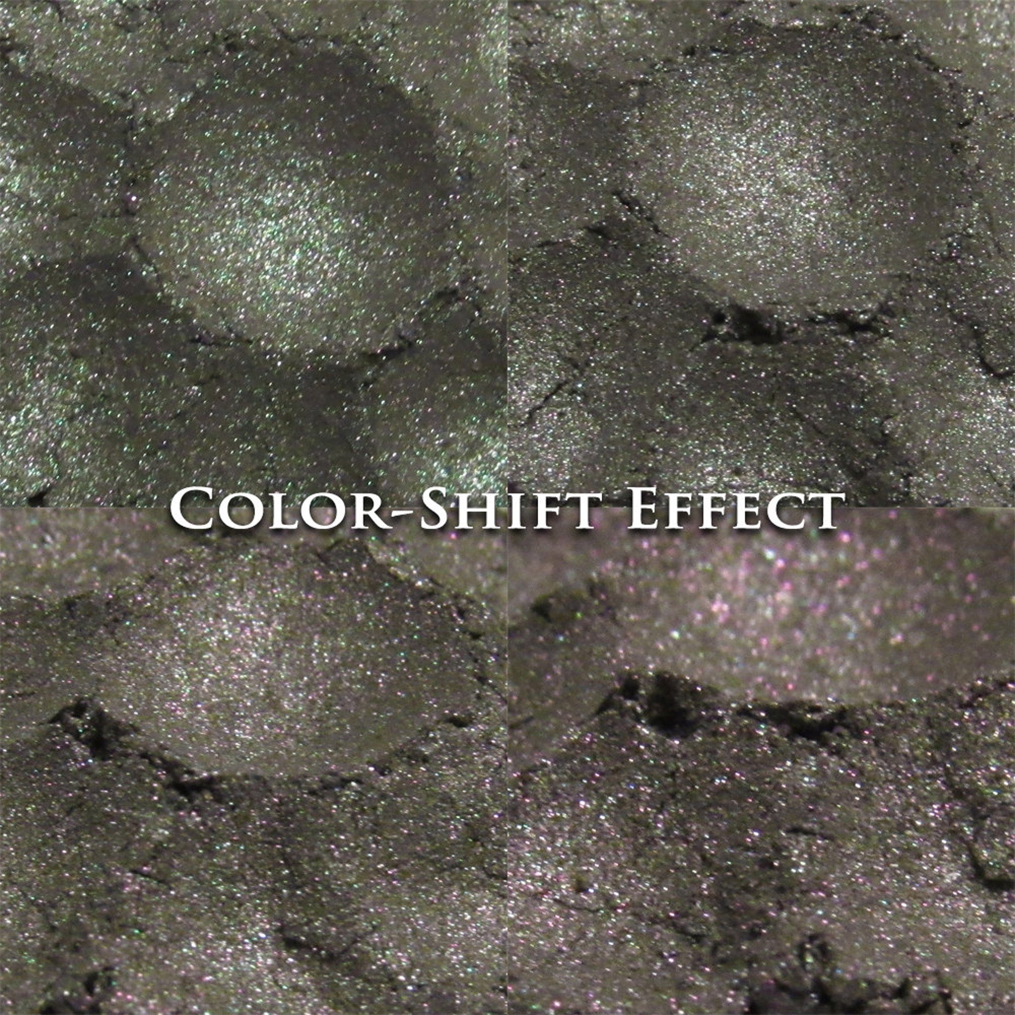 Alternative angle of LOOKING GLASS Shimmer Eyeshadow - Grey Duochrome Loose Powder Vegan Ships in 5-7